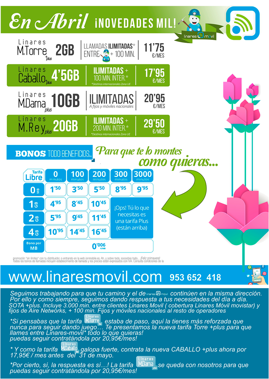 Tarifas Linares Móvil Abril 2018